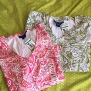 Set of two L Macy’s paisley T-shirts ❤️💖❤️💖❤️
